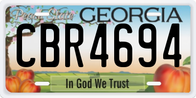 GA license plate CBR4694