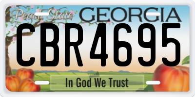 GA license plate CBR4695