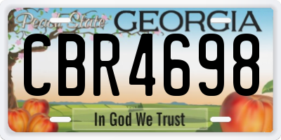 GA license plate CBR4698