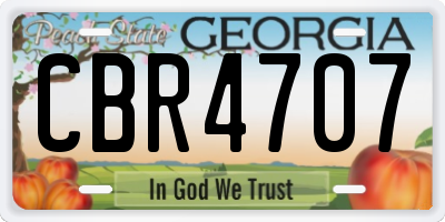 GA license plate CBR4707