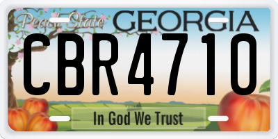 GA license plate CBR4710