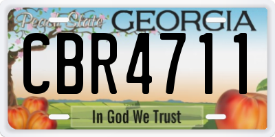 GA license plate CBR4711