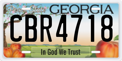 GA license plate CBR4718