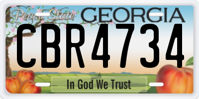 GA license plate CBR4734