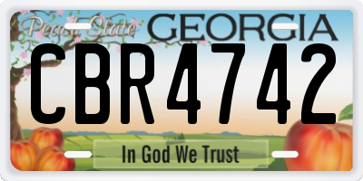 GA license plate CBR4742
