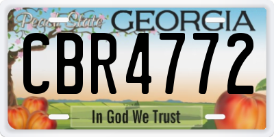GA license plate CBR4772