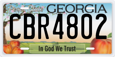 GA license plate CBR4802