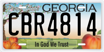 GA license plate CBR4814