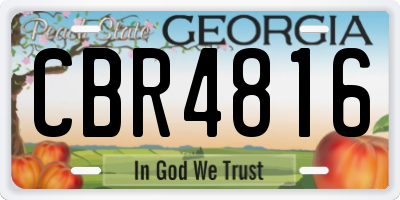 GA license plate CBR4816