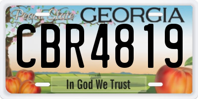 GA license plate CBR4819