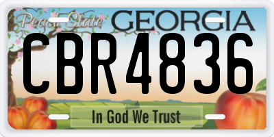 GA license plate CBR4836