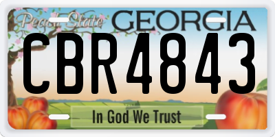GA license plate CBR4843