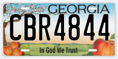 GA license plate CBR4844