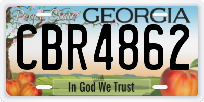 GA license plate CBR4862