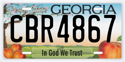 GA license plate CBR4867