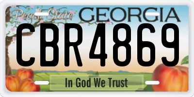 GA license plate CBR4869