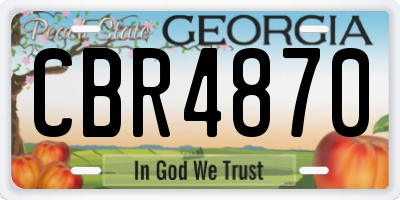 GA license plate CBR4870