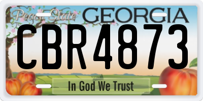 GA license plate CBR4873