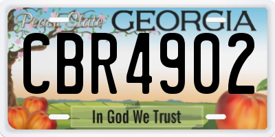 GA license plate CBR4902