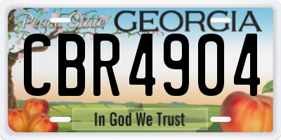 GA license plate CBR4904