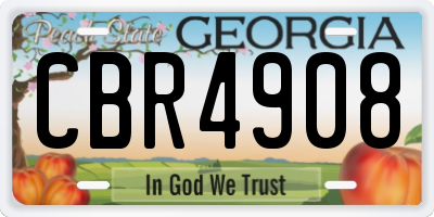 GA license plate CBR4908