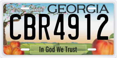 GA license plate CBR4912