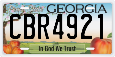 GA license plate CBR4921