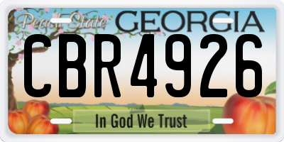 GA license plate CBR4926