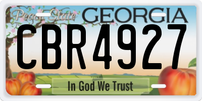 GA license plate CBR4927