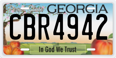 GA license plate CBR4942