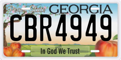 GA license plate CBR4949