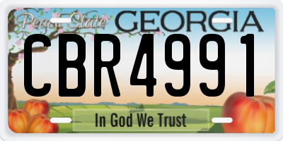 GA license plate CBR4991
