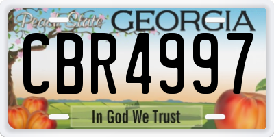 GA license plate CBR4997