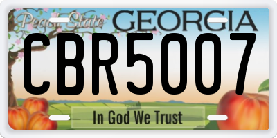 GA license plate CBR5007