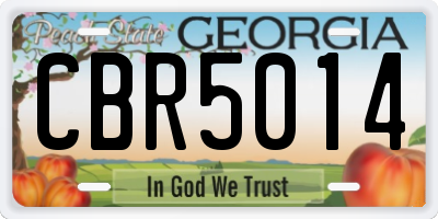 GA license plate CBR5014