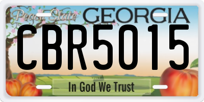 GA license plate CBR5015