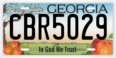 GA license plate CBR5029