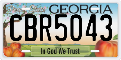 GA license plate CBR5043