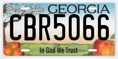 GA license plate CBR5066