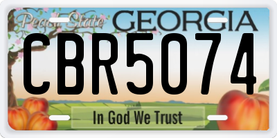 GA license plate CBR5074