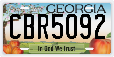 GA license plate CBR5092