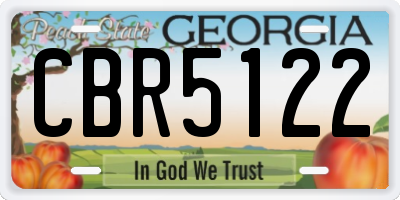 GA license plate CBR5122