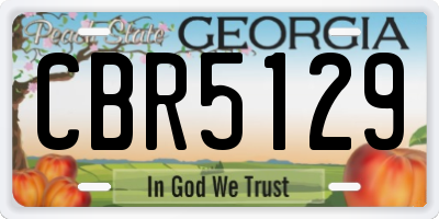 GA license plate CBR5129
