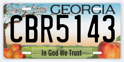 GA license plate CBR5143