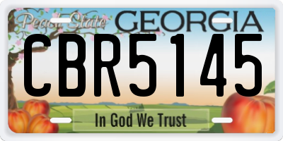 GA license plate CBR5145