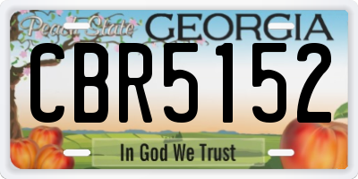 GA license plate CBR5152