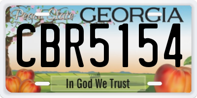 GA license plate CBR5154
