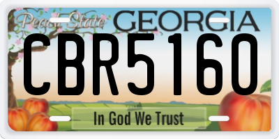 GA license plate CBR5160
