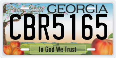 GA license plate CBR5165