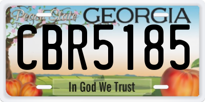 GA license plate CBR5185